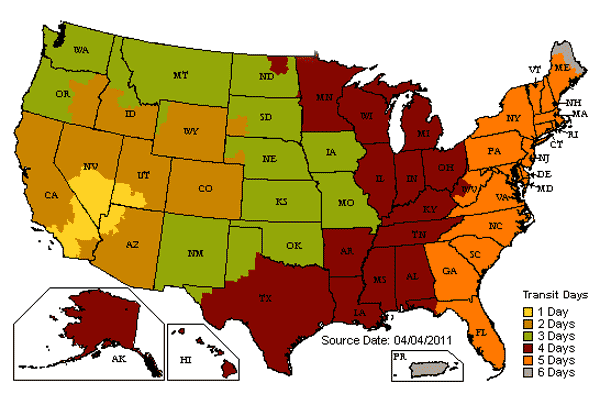 UPS Delivery Map