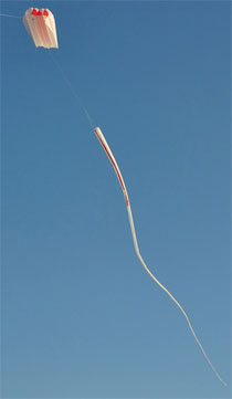 Jordan Airform Kite with attached 75 foot tail.