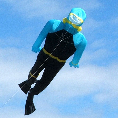 Scuba Diver Parafoil Kite by Martin Lester