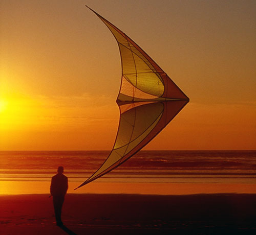 Flying the Ozone Sport Kite at Sunset
